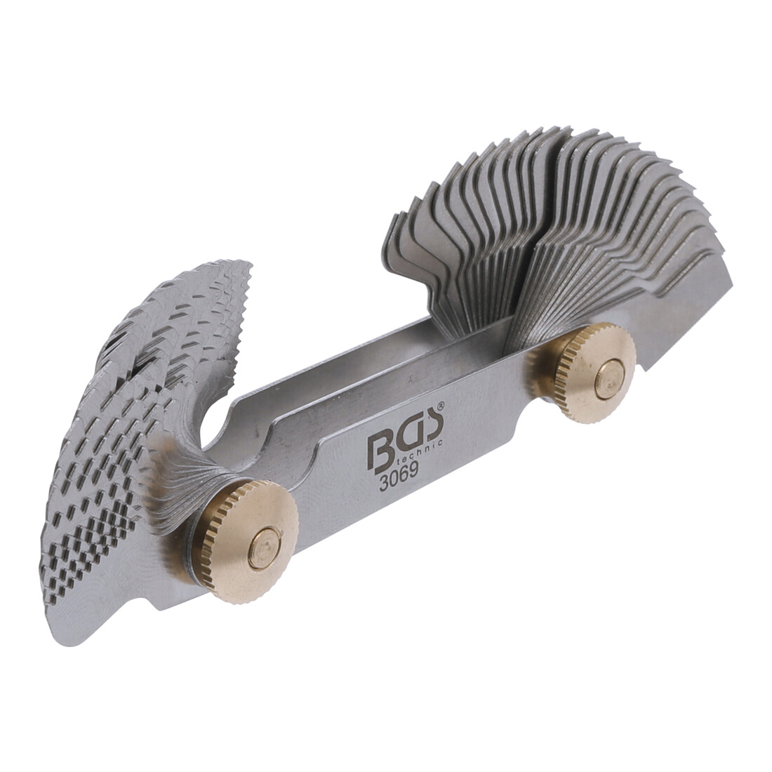 BGS Doppel-Gewindeschablone, 52 Blatt metrisch 0,25 - 6,0 mm, Whitworth 4G - 62G