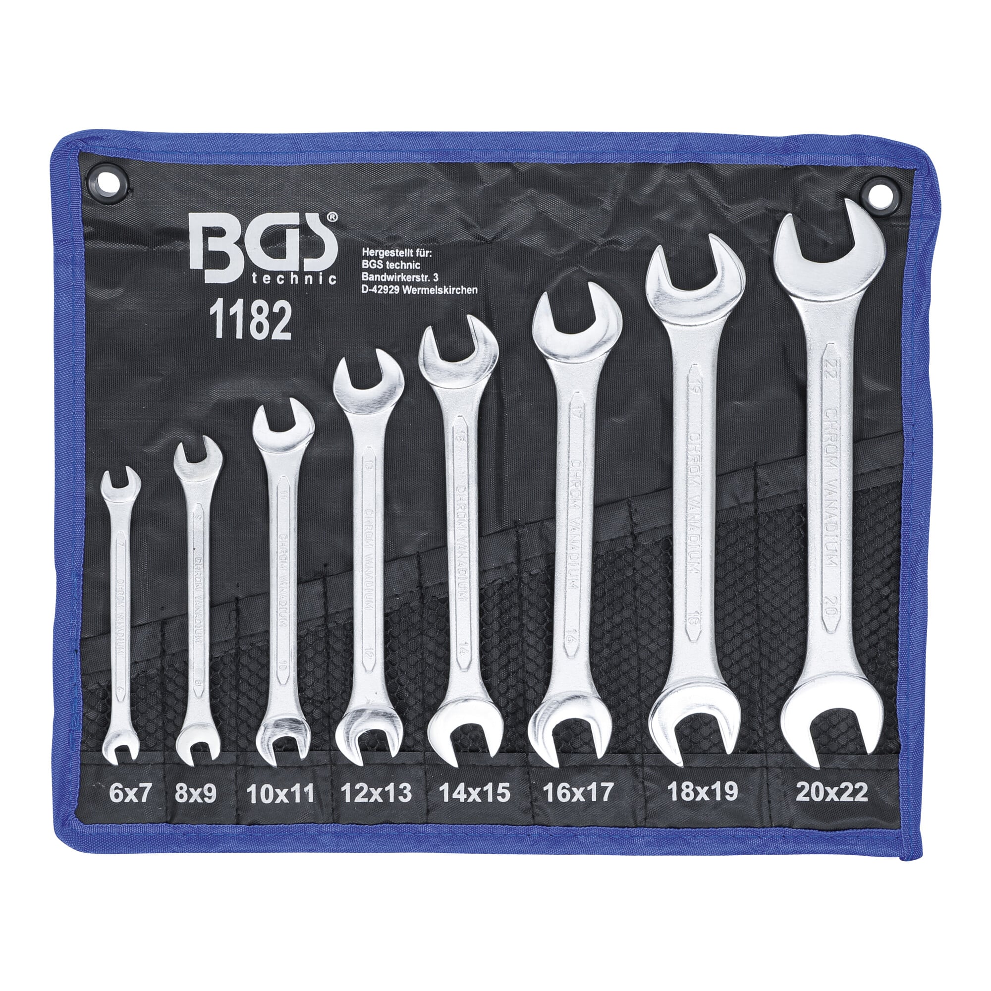 BGS Doppel-Maulschlüssel-Satz SW 6x7 - 20x22 mm 8-tlg. ; BGS technic