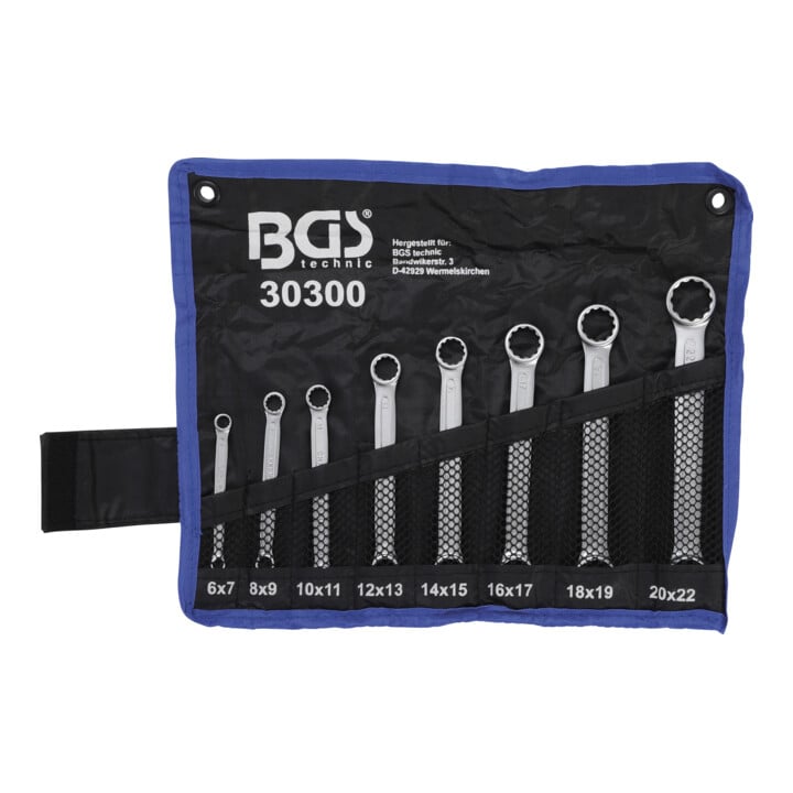 BGS Doppel-Ringschlüssel-Satz extra flach SW 6-22 mm 8 teilig