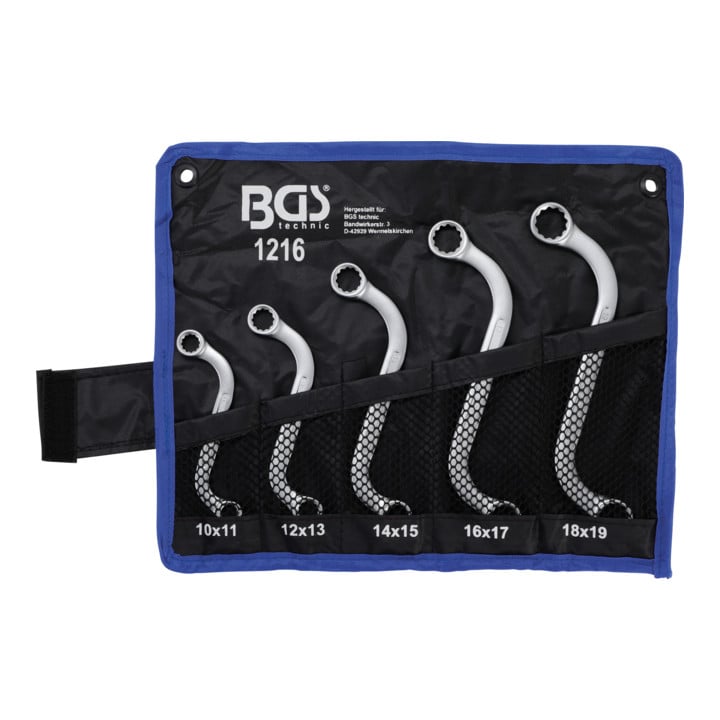 BGS Doppel-Ringschlüssel-Satz S-Form SW 10 x 11 - 18 x 19 mm 5-tlg.
