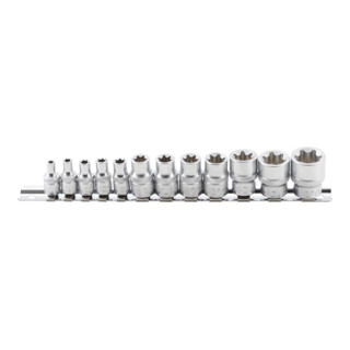 BGS Doppenset E-profiel aandrijving vierkantaandrijving 6,3 mm / 10 mm SW E4 - E20 12 dlg.