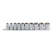 BGS doppenset, zeskant aandrijving vierkantaandrijving 12,5 mm (1/2 inch) inch maten 10 delig