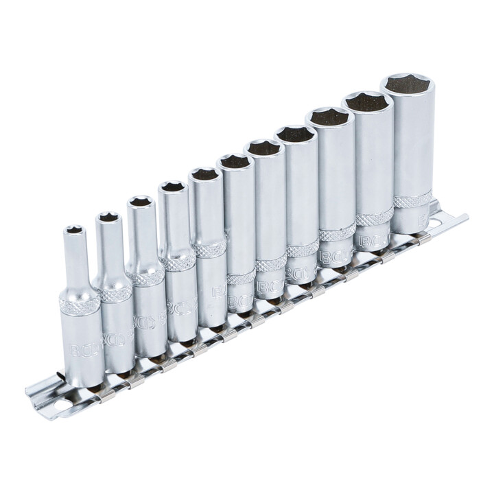 BGS Doppenset zeskant, diep Drive vierkantaandrijving 6,3 mm SW 4 -13 mm 11 dlg.