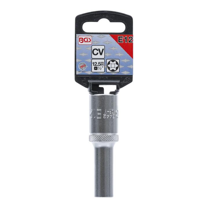 BGS Dopsleutel E-profiel, diep | 12,5 mm (1/2") | E12