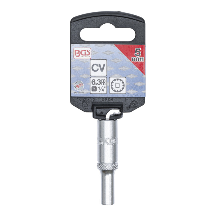 BGS Dopsleutel Gear Lock, diep | 6,3 mm (1/4") | 5 mm