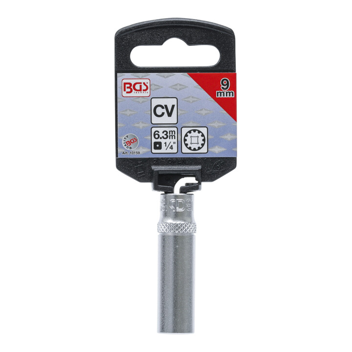BGS Dopsleutel Gear Lock, diep | 6,3 mm (1/4") | 9 mm