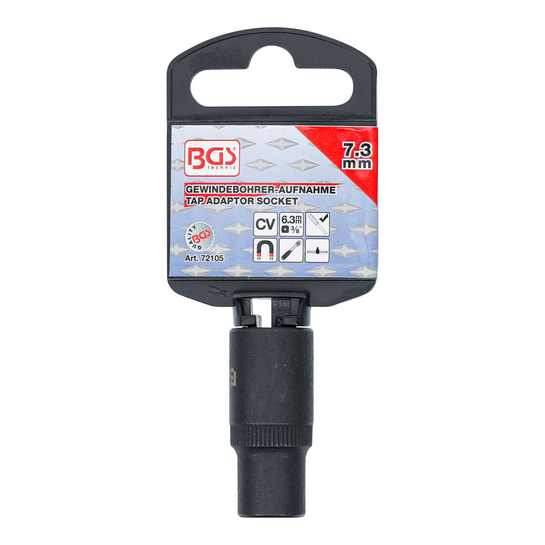 BGS Dopsleutel-inzetstuk voor draadbeitel, 10 mm (3/8"), 7,3 mm