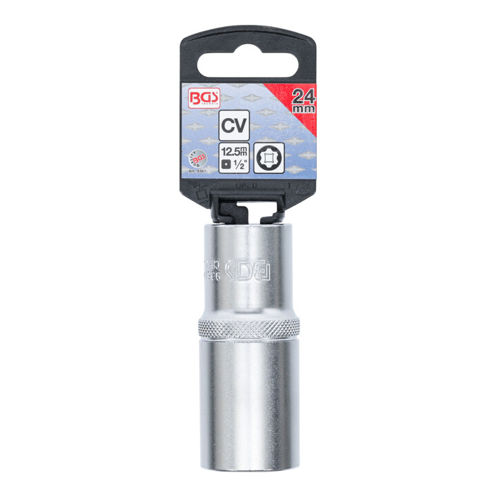 BGS Dopsleutel Super Lock, diep | 12,5 mm (1/2") | 24 mm
