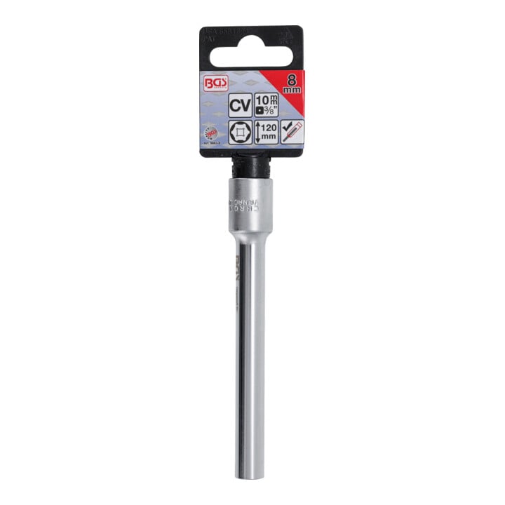 BGS Dopsleutel zeskant, extra diep | aandrijf-binnenvierkant 10 mm (3/8") | 8 mm
