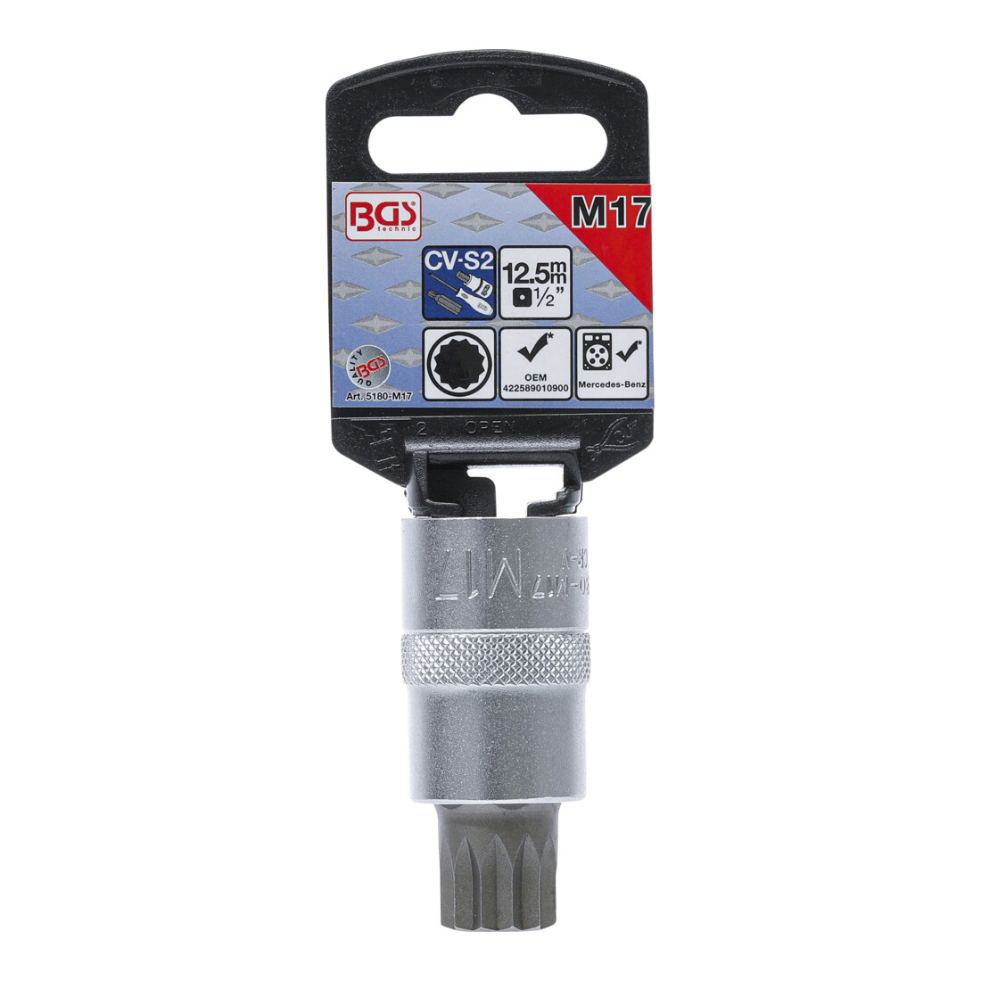 BGS Dopsleutelbit | 12,5 mm (1/2") | veeltand (voor XZN) M17