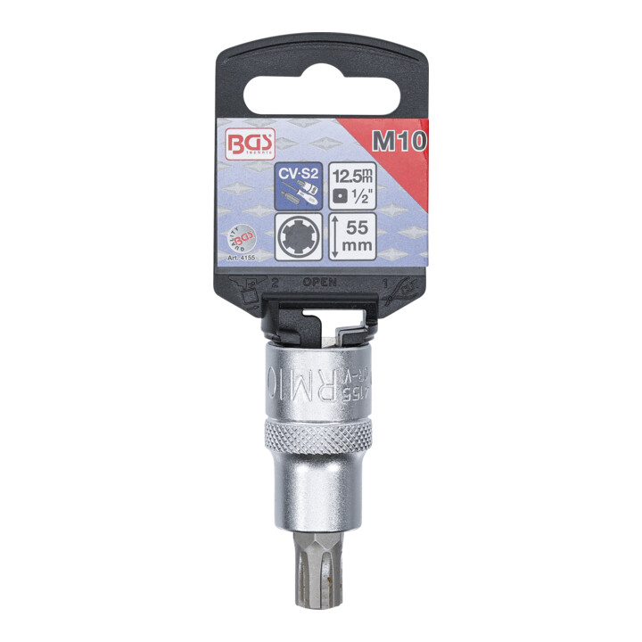BGS Dopsleutelbit | 12,5 mm (1/2") | wigprofiel (voor RIBE) M10