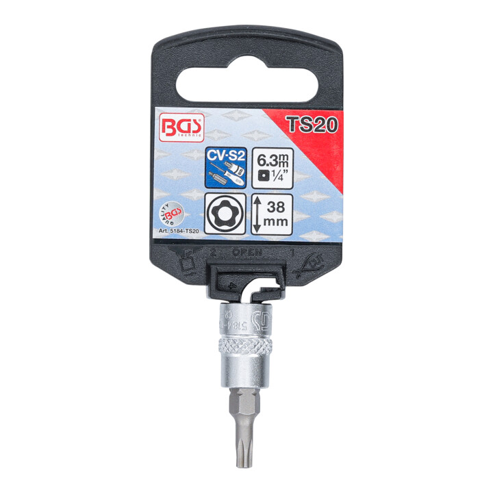 BGS Dopsleutelbit | 6,3 mm (1/4") | TS-profiel (voor TX-plus) met boring TS20