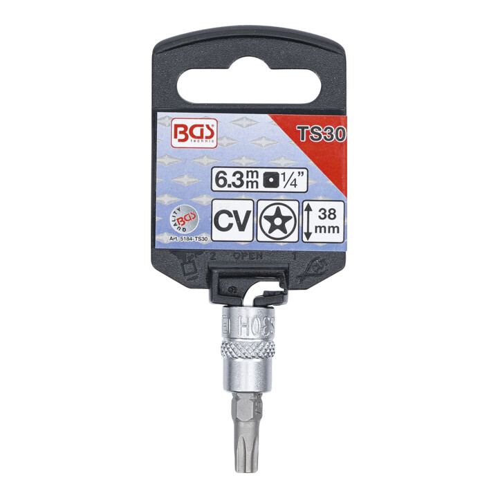 BGS Dopsleutelbit | 6,3 mm (1/4") | TS-profiel (voor TX-plus) met boring TS30