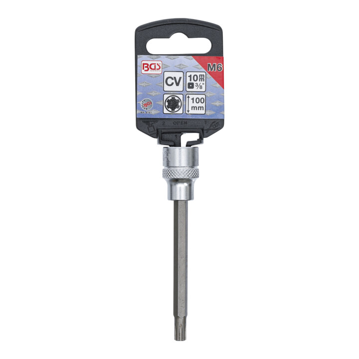 BGS Dopsleutelbit | lengte 100 mm | 10 mm (3/8") | wigprofiel (voor RIBE) M6