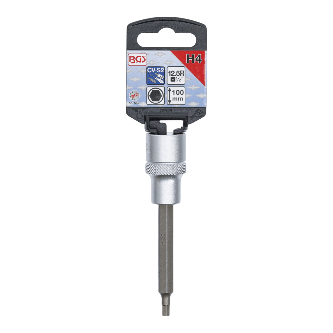 BGS Dopsleutelbit | lengte 100 mm | 12,5 mm (1/2") | INBUS 4 mm