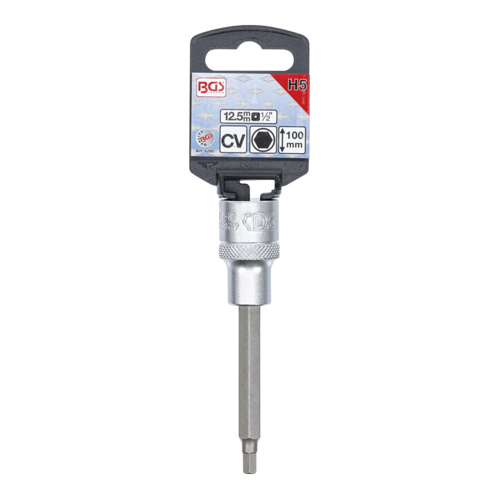 BGS Dopsleutelbit | lengte 100 mm | 12,5 mm (1/2") | INBUS 5 mm