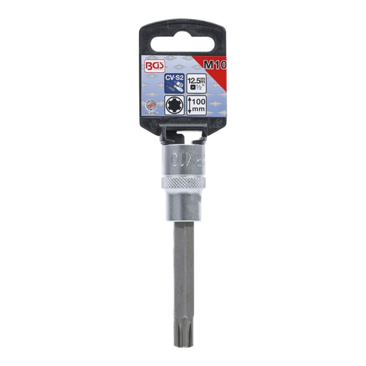 BGS Dopsleutelbit | lengte 100 mm | 12,5 mm (1/2") | wigprofiel (voor RIBE) M10