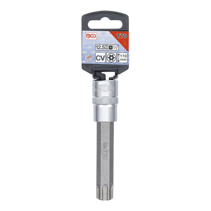 BGS Dopsleutelbit | lengte 110 mm | 12,5 mm (1/2") | T-profiel (voor TX) met boring T70