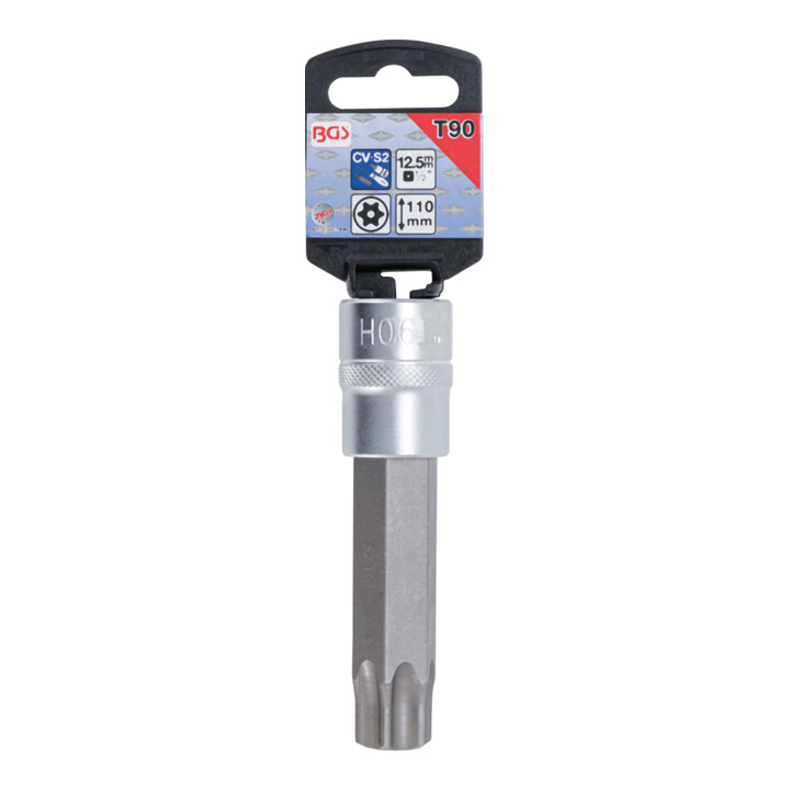 BGS Dopsleutelbit | lengte 110 mm | 12,5 mm (1/2") | T-profiel (voor TX) met boring T90