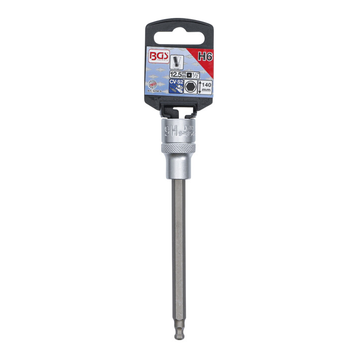 BGS Dopsleutelbit | lengte 140 mm | 12,5 mm (1/2") | INBUS met kogelkop 6 mm