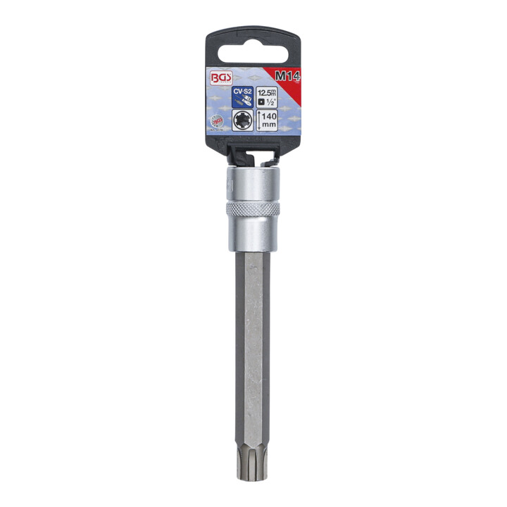 BGS Dopsleutelbit | lengte 140 mm | 12,5 mm (1/2") | wigprofiel (voor RIBE) M14