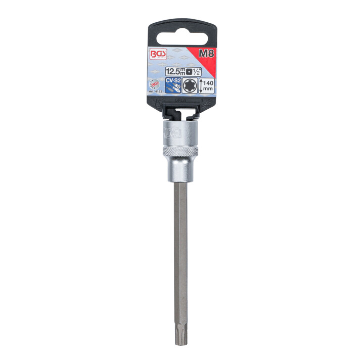 BGS Dopsleutelbit | lengte 140 mm | 12,5 mm (1/2") | wigprofiel (voor RIBE) M8