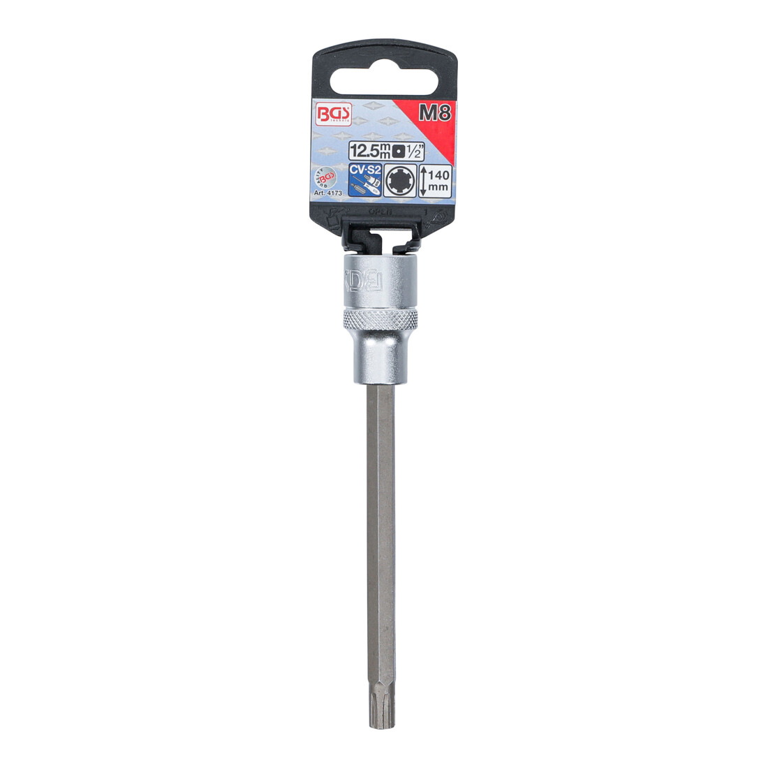 BGS Dopsleutelbit | lengte 140 mm | 12,5 mm (1/2") | wigprofiel (voor RIBE) M8
