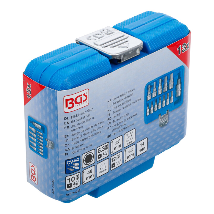 BGS Dopsleutelbitset | 6,3 mm (1/4") / 10 mm (3/8") / 12,5 mm (1/2") | binnenzeskant 2 - 14 mm | 13-dlg.