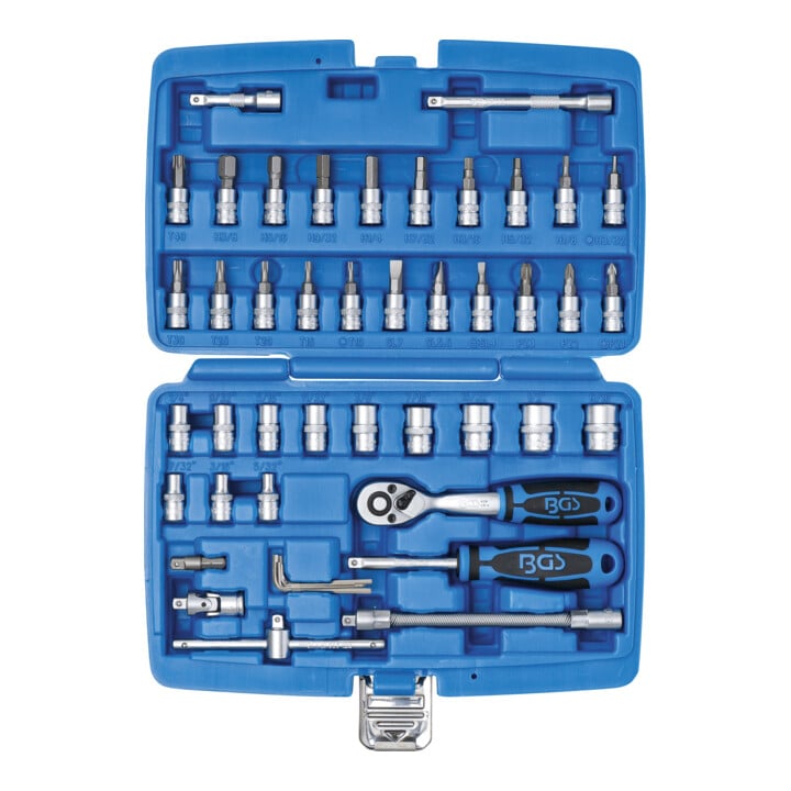 BGS dopsleutelset aandrijving 6,3 mm (1/4 inch) inch maten 46 delig