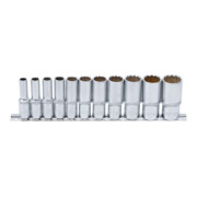 BGS Dopsleutelset Twaalfkant, diep Drive Vierkantaandrijving 10 mm (3/8 inch) inchmaten 11 delig