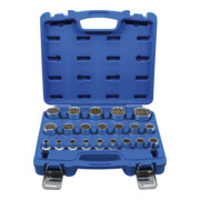 BGS Dopsleutelset Twaalfzijdige aandrijving Vierkantaandrijving 12,5 mm SW 8 - 36 mm 21 dlg.