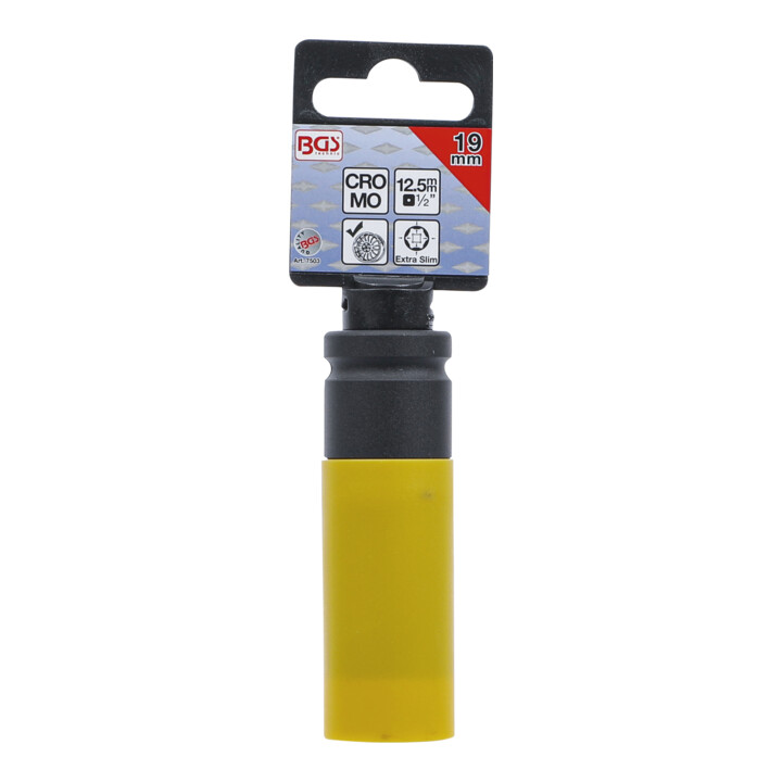 BGS Douille à choc avec protection ultra mince 12,5 mm (1/2") 19 mm