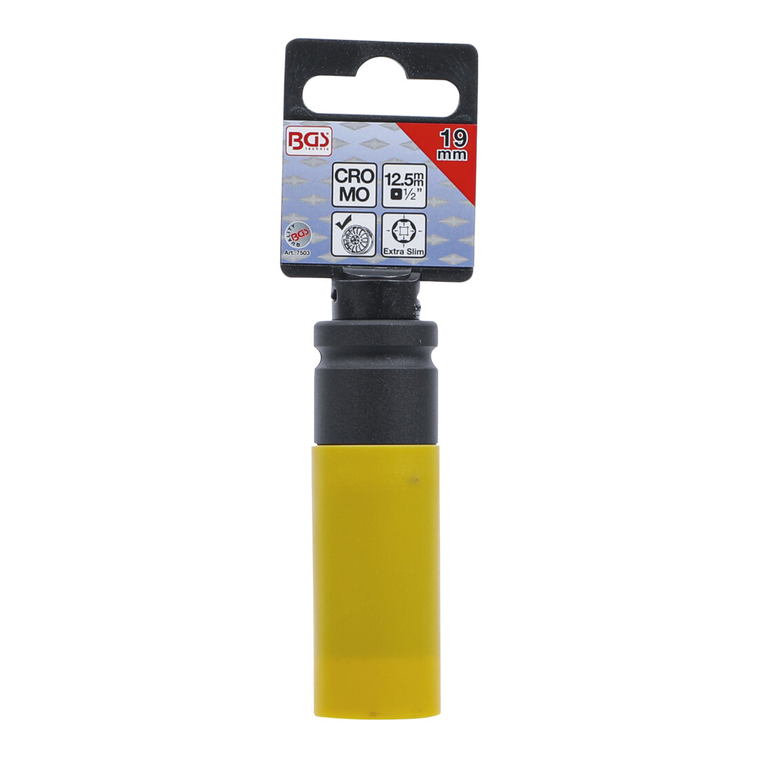BGS Douille à choc avec protection ultra mince 12,5 mm (1/2") 19 mm