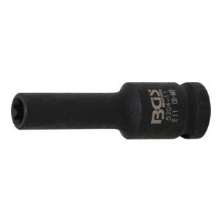 BGS Douille à choc, profil E, longue 12,5 mm (1/2") E11 mm