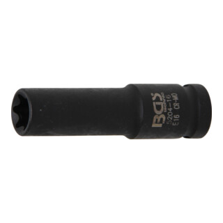 BGS Douille à choc, profil E, longue 12,5 mm (1/2") E16 mm