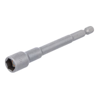 BGS Douille à choc, six pans extra longue pour perceuses 6,3 mm (1/4") 10 mm