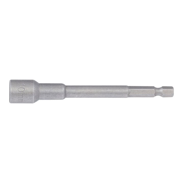 BGS Douille à choc, six pans extra longue pour perceuses 6,3 mm (1/4") 10 mm