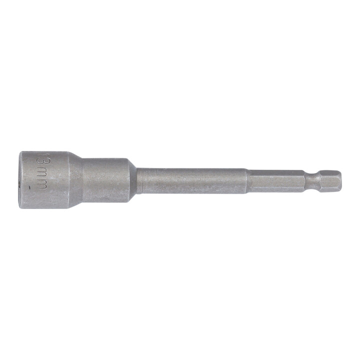 BGS Douille à choc, six pans extra longue pour perceuses 6,3 mm (1/4") 13 mm