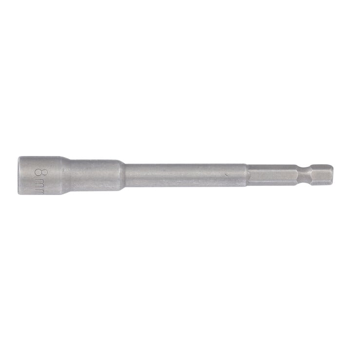 BGS Douille à choc, six pans extra longue pour perceuses 6,3 mm (1/4") 8 mm