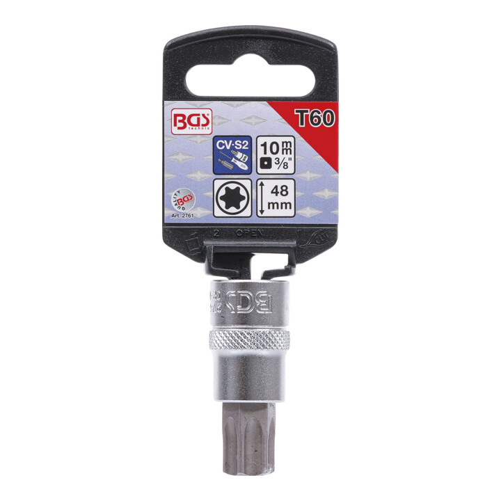 BGS Douille à embouts 10 mm (3/8") profil T (pour TX) T60