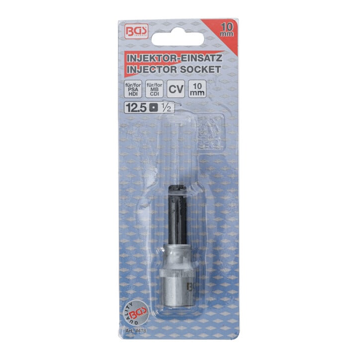 BGS Douille à embouts 12,5 mm (1/2") poussée six pans intérieurs 10 mm