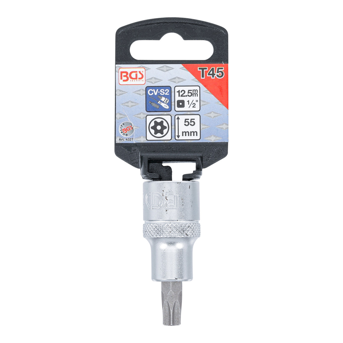 BGS Douille à embouts 12,5 mm (1/2") profil T (pour TX) avec perçage T45
