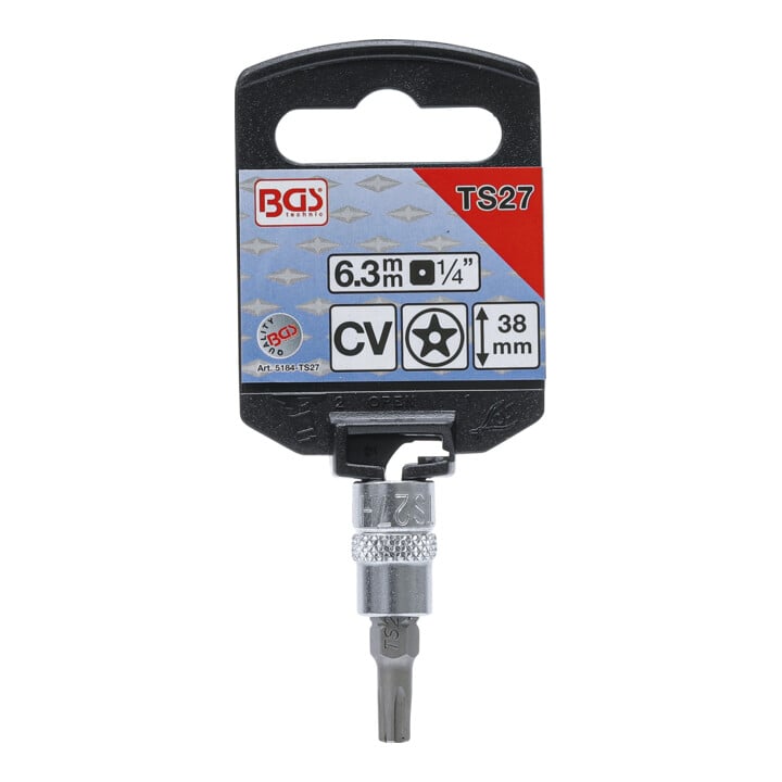 BGS Douille à embouts 6,3 mm (1/4") profil TS (pour TX Plus) avec perçage TS27
