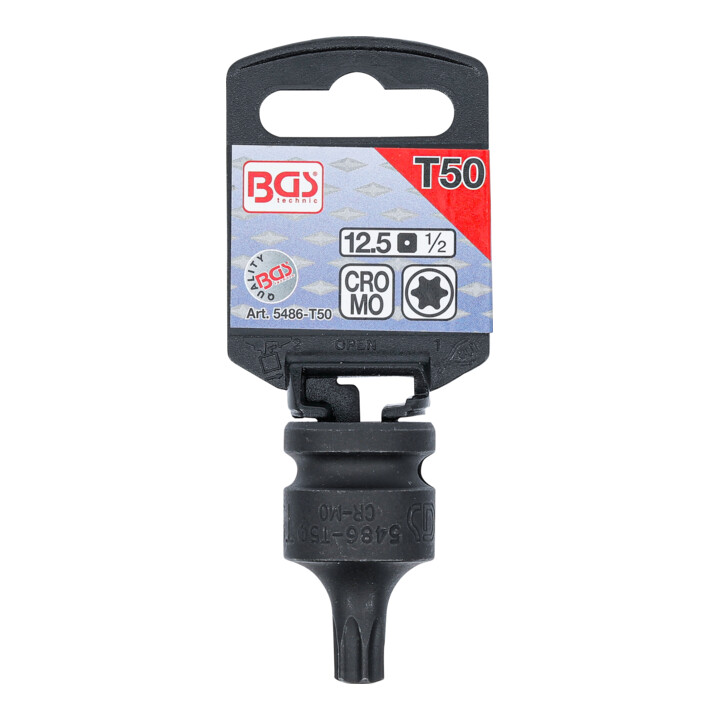 BGS Douille à embouts à choc 12,5 mm (1/2") profil T (pour TX) T50