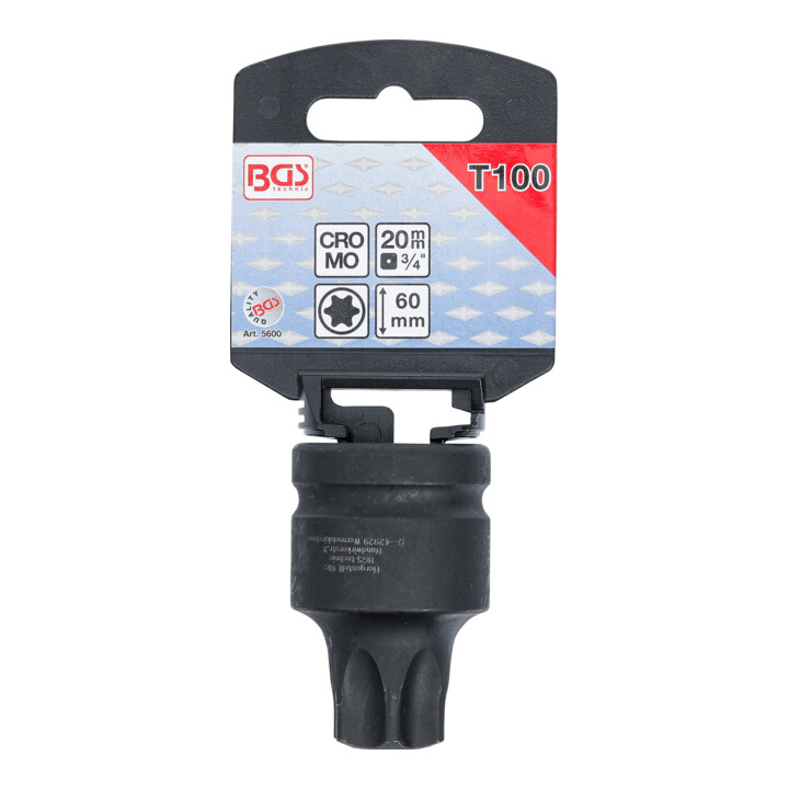 BGS Douille à embouts de puissance 20 mm (3/4") Profil T (pour TX) T100