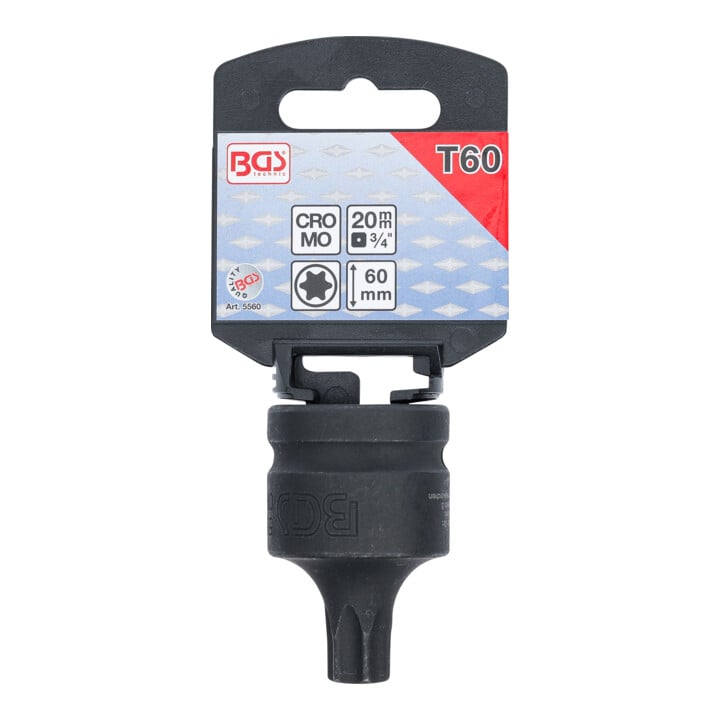 BGS Douille à embouts de puissance 20 mm (3/4") Profil T (pour TX) T60