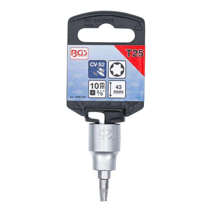 BGS Douille à embouts extracteurs de vis 10 mm (3/8") pour profil T (pour TX) défectueux T25