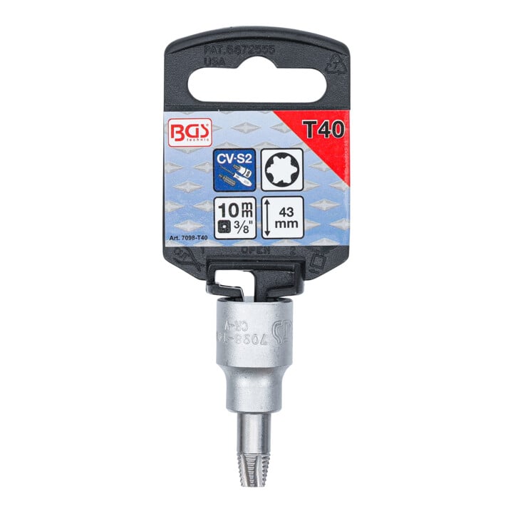 BGS Douille à embouts extracteurs de vis 10 mm (3/8") pour profil T (pour TX) défectueux T40