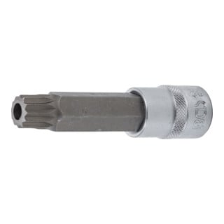 BGS Douille à embouts longueur 100 mm 12,5 mm (1/2") denture multiple intérieure (pour XZN) avec perçage M16