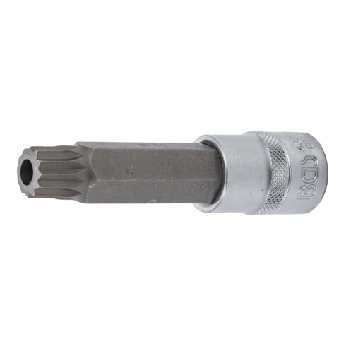 BGS Douille à embouts longueur 100 mm 12,5 mm (1/2") denture multiple intérieure (pour XZN) avec perçage M16